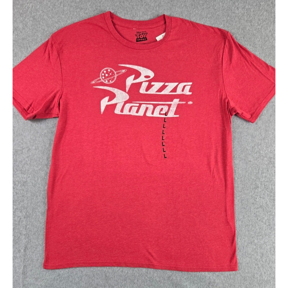 Disney Pixar Toy Story Pizza Planet Graphic T-Shirt Red Mens Large NWT